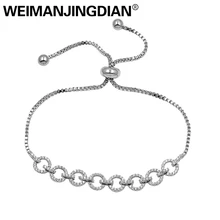 WEIMANJINGDIAN кубический цирконий Кристалл 8 кругов соединены регулируемые браслеты для женщин или девочек CZ Циркон ювелирные изделия
