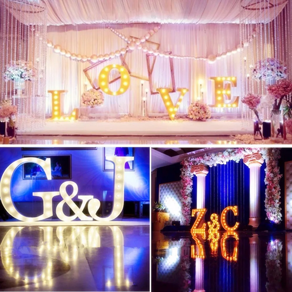

VNL 3D LED Night Light ABS Letter Lights For Christmas Festival Decorative Bar Wedding Birthday New Year Party Home Decoration