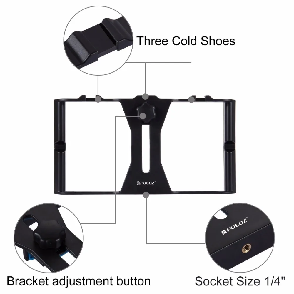 PULUZ смартфон видео Риг кино запись Ручка Стабилизатор кронштейн для iPhone/смартфон