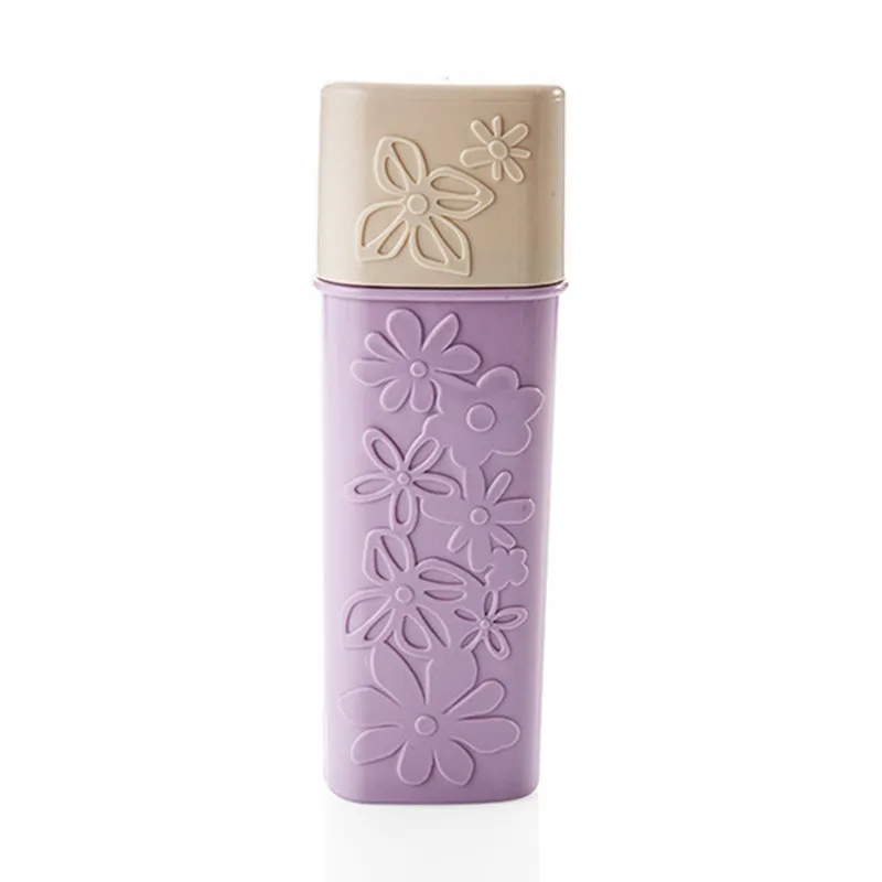 1 шт. портативный креативный цветок резная Крышка для зубной щетки держатель для путешествий на открытом воздухе походная зубная щетка Чехол Коробка для хранения - Цвет: purple