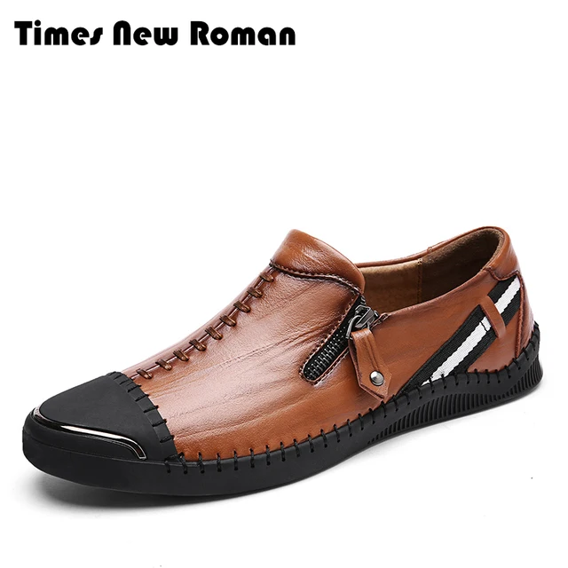times new roman brand genuine leather men casual shoes size 38 44 size 44 mens shoes