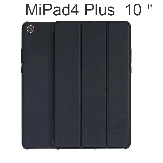 Чехол для Xiaomi Mi Pad 4 Plus, чехол из искусственной кожи, смарт-планшет, подставка, держатель Xiaomi Mi Pad 4 Pad4 4plus 8 дюймов, Защитная пленка для стекла - Цвет: Black PU MiPad 4Plus