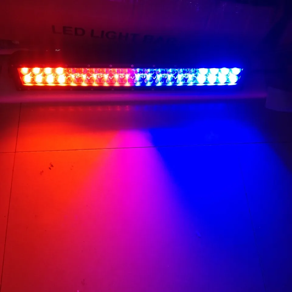 13 5 22 42 50 Inch Dual Color White Red Blue Led Light Bar Curved Straight Offroad Driving Strobe Traffic Emergency Warning Light Bar Work Light Aliexpress