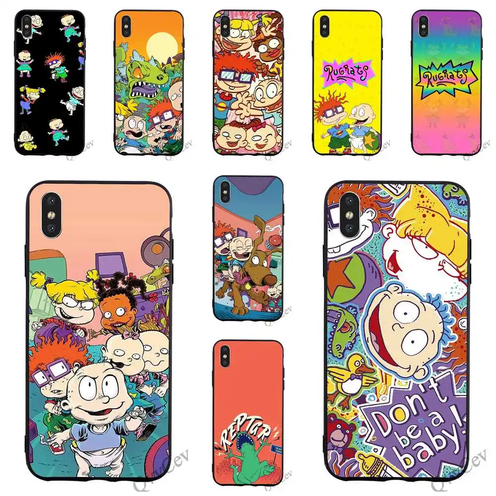 

Colorful Rugrats Cartoon Phone Cover for iPhone 6 Case 7 XR X 8 Plus 5 6S 5S SE Xs Max Silicone Back