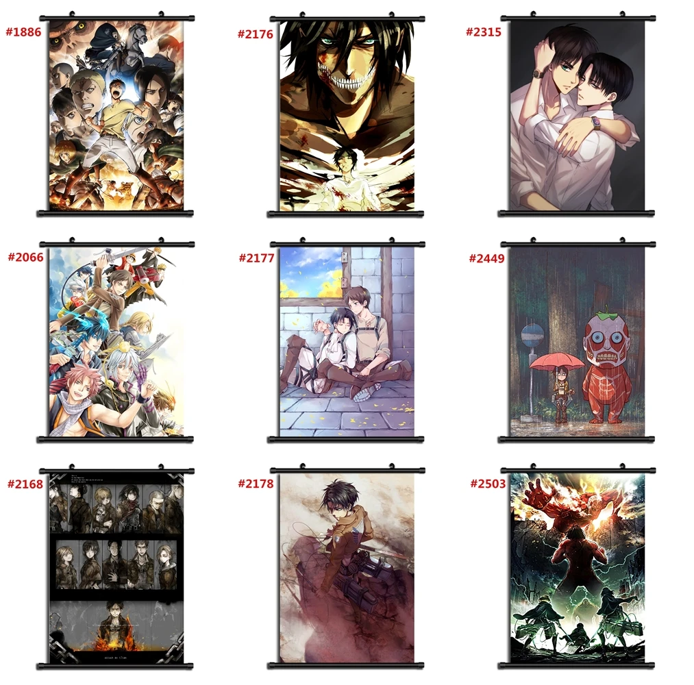 Attack On Titan Anime Manga Wall Poster Scroll Cd Painting Calligraphy Aliexpress