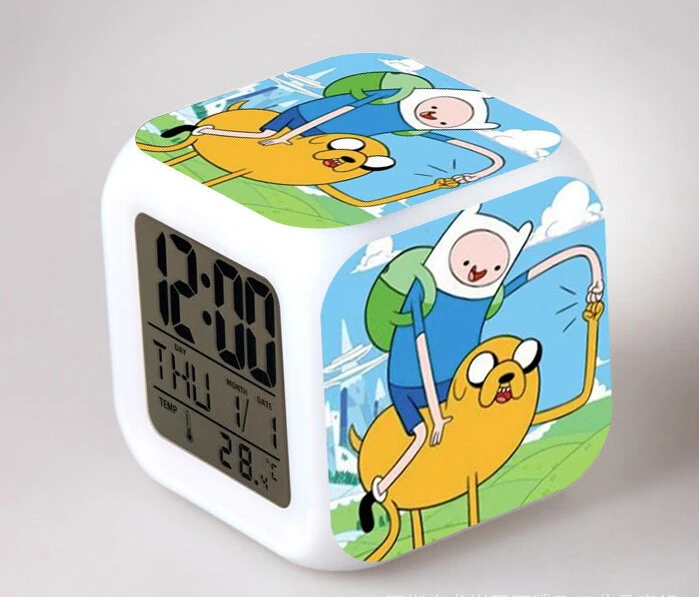 Costoso sopa cocina Adventure time payaso de la historieta que rodea LED alarma reloj creativo  cuarteto de dibujos animados colorido reloj alarma de color AS0001 1|clock  french|clock oilclock alarm - AliExpress