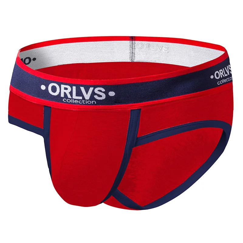 ORLVS Solid Mens Briefs Sexy Underwear Cotton Shorts Panties Male Underpants Breathable Plus Size Pouch Vetement Homme Brief Men low rise boxer briefs Briefs