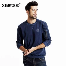 Simwood Herbst Chic Entwickelt Rundhals Pullover Reißverschluss Verzierte Langarm Männer Sweatshirt WY8014