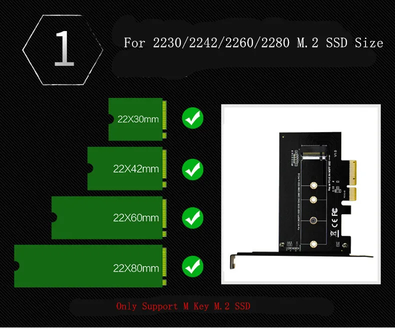 PCI Express E 3.0 X4 на M.2 для NGFF M слот ключей адаптер карта M2 Для Nvme PCIE SSD переходная