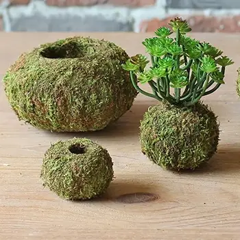 

Eco-friendly Moss Ball Flower Pot Bird Nest Flower Green Plant Ports Home Office Desk Table Garden DIY Decoration 6/9/12/15CM