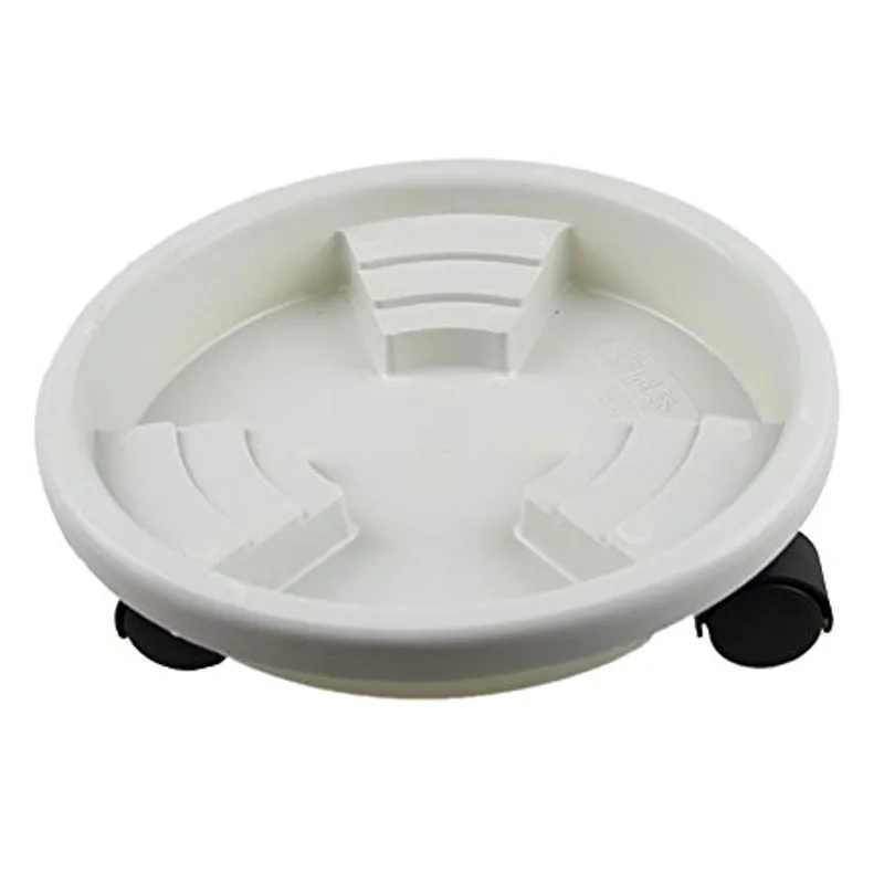 

Universal Wheel Resin Flower Pot Plant Pot Saucer Multi-Purpos non-slip Flower Pots Base Moving Tray White different diameter