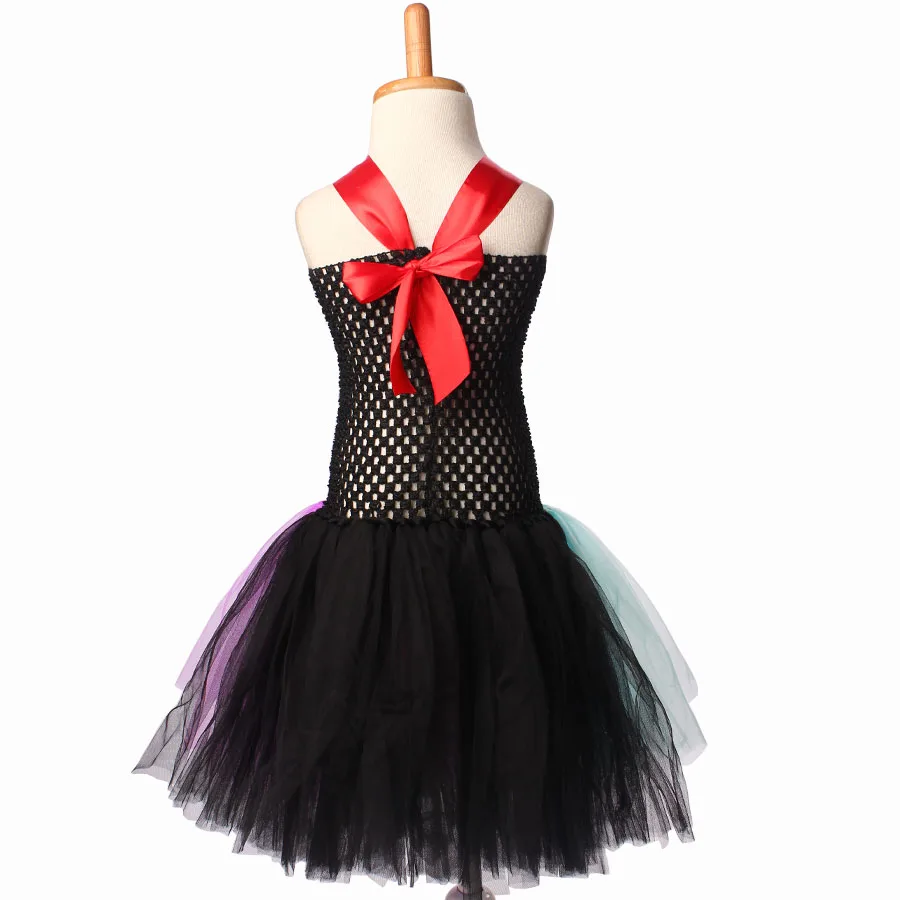 Patchwork Halloween Witch Queen Girl Tutu Dress Children Birthday Party Cosplay Clothing Photo Props Kids Fancy Dress (9)