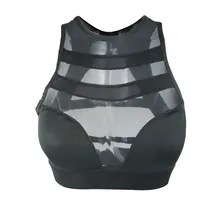 1Pec женские спортивные бюстгальтеры с прорезями мягкие и эластичные дышащие сетчатые жилеты ударопрочный сетчатый лоскутный Топ Бодибилдинг бюстгальтер для йоги