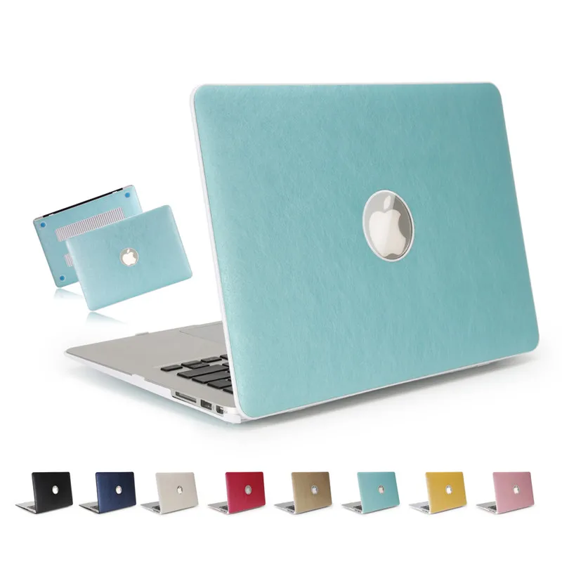 

for macbook air 13.3 case pu leather +hard pc protective shell with transparent keyboard cover for apple macbook 13inch