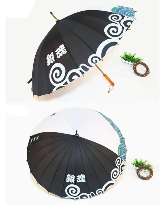 Аниме гинтама мультфильм зонтик 24 кости увеличение ветрозащитный зонтик