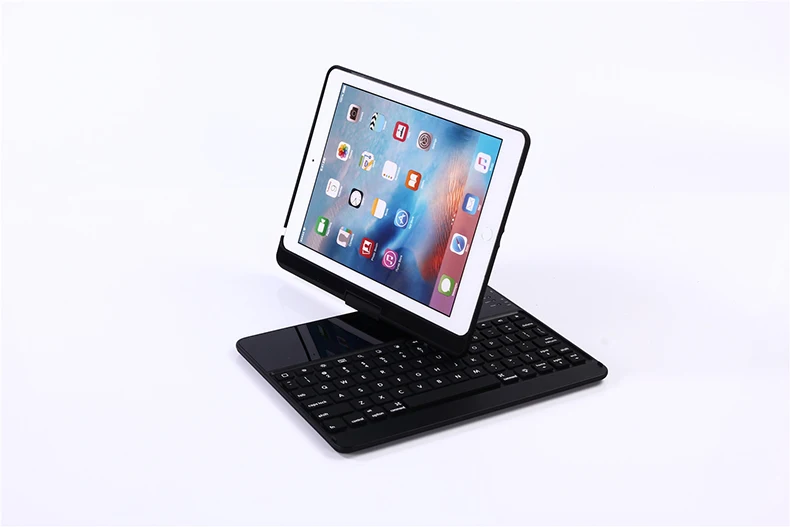 360 градусов вращающийся Bluetooth Беспроводной клавиатура Чехлы для Ipad Air1/2 и Pro9.7 Tablet Keyboard