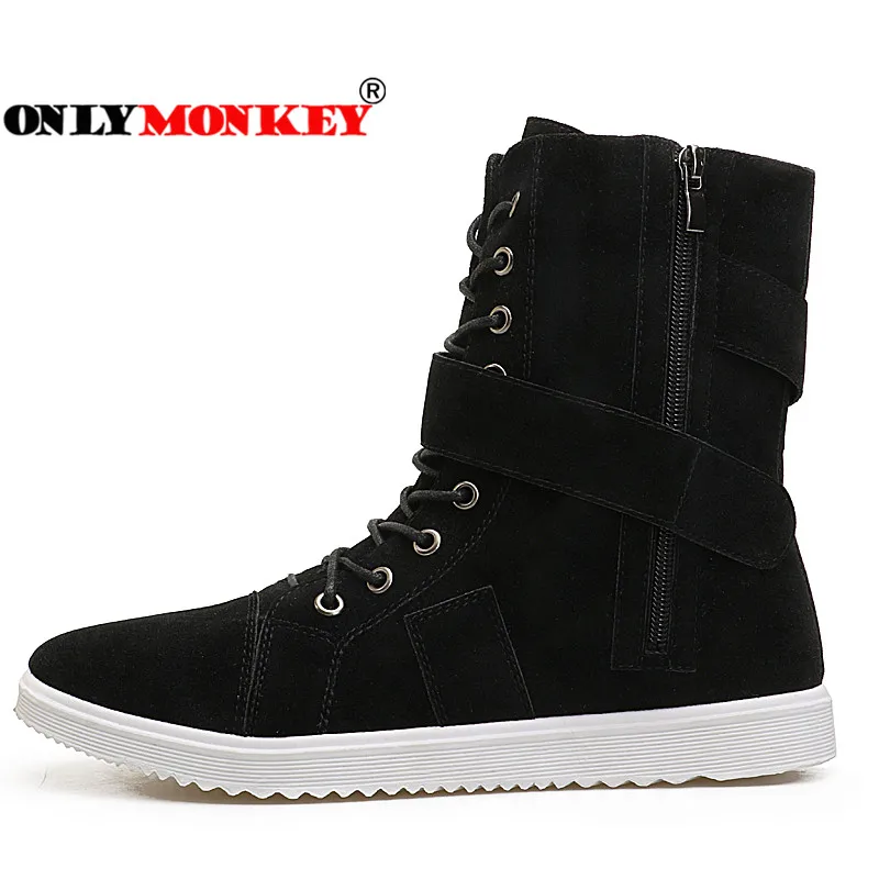 

ONLYMONKEY Men Walking Shoes Popular Trend Comfortable High Top Boots for Men Durable Non-slip Lace Up Sneakers for Men Footwear