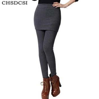 

Hot Selling Grey Black False Two-piece Legging Pantskirt Women's Casual Leggings With Mini Skirts Slim Fit