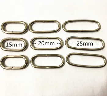 

20 Pcs Oval Ring 15mm/20mm/25mm32mm/ 35mm/38mm/50mm 0.7''/0.8''/1''inch Non Welded D webbing Belt Bag Watch buckles