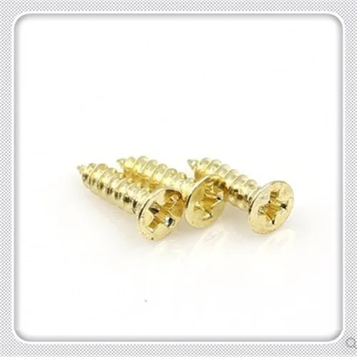 400pcs/lot M2*7 steel with brass gloden Jewelry box Metal Self tapping