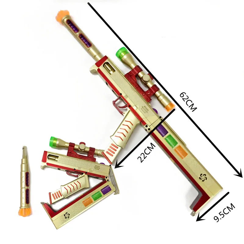 62 см Складная головоломка сборные игрушки пистолет встряхнуть моделирование Звук Музыкальный Светильник проектор на открытом воздухе стрельба интерактивная игрушка для детей