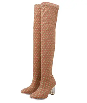 

Ladies Chaussure Women Over Knee High Shoes Woman Zapatos Mujer Sapato Feminino Girl Boots Strange High Heels Gladiator XZ181116