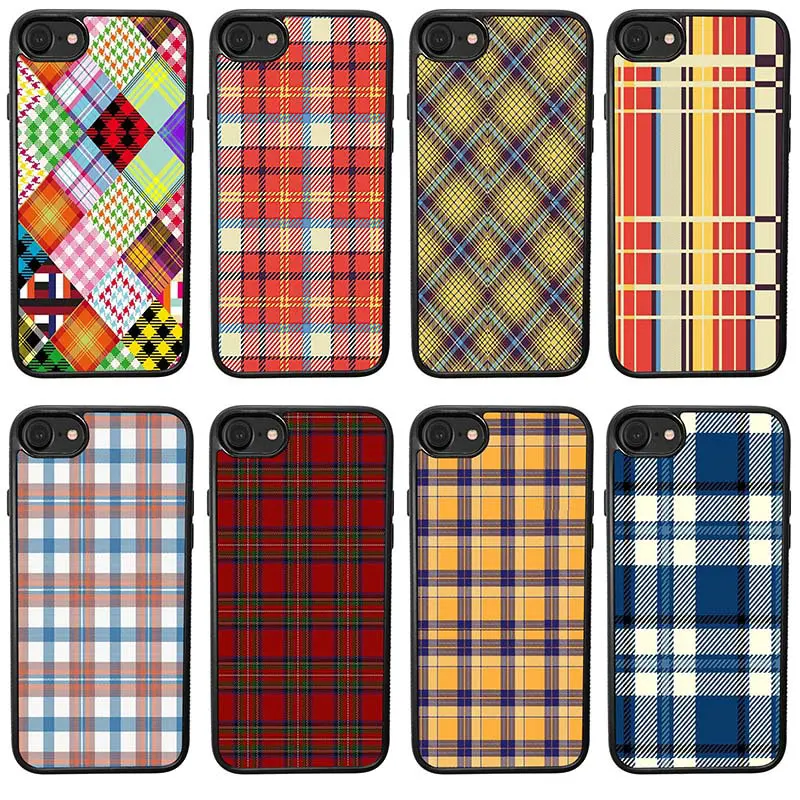 Hot Colourful Check Gingham Plaid Wildflower Cell Phone Cases Hard