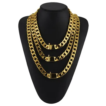 

Good Quality 13MM Big Miami Cuban Link Chain Trendy Alloy Metal Chain for Men Jewelry Gold Silver Color Copper Twisted Chain