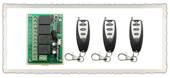 

DC12V 4CH Remote Control Switch Automatic Door Operators Receiver 3 Transmitter Learning code Momentary Toggle Latched 315MHZ