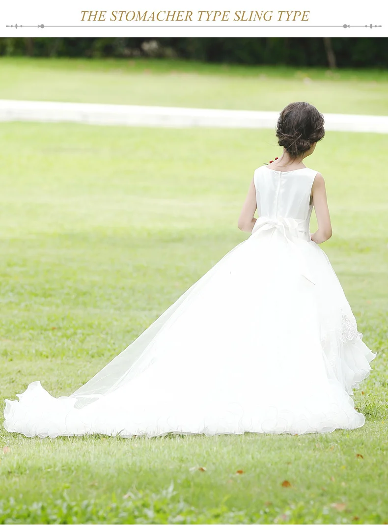 Маленькое платье невесты с цветочным принтом для девочек платье с красивым бантом и аппликацией из кристальных бусин для первого причастия платье с цветочным узором для девочек HB2117