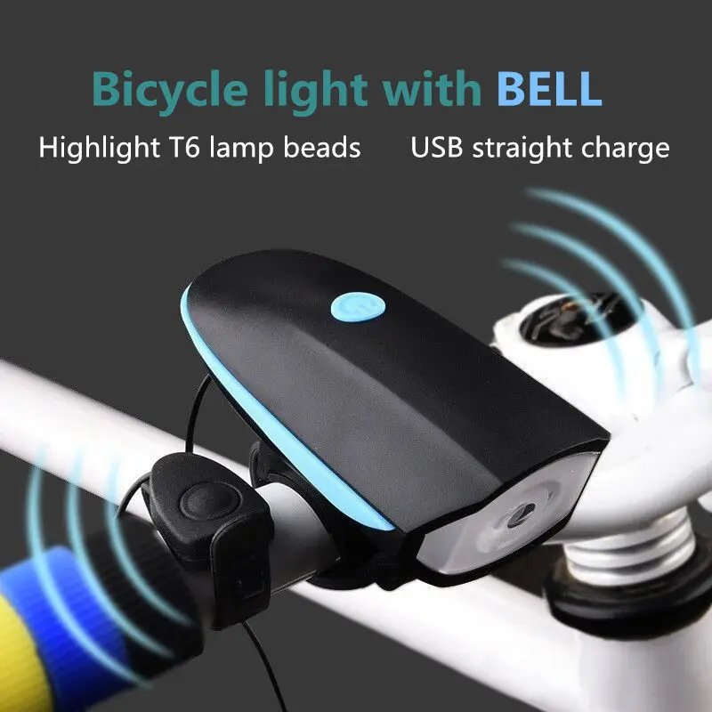 

Bike Light 250 Lumens Bicycle Flashlight 3 Modes T6 Led Cycling Front Light Accessories With Bicycle Bell Waterproof