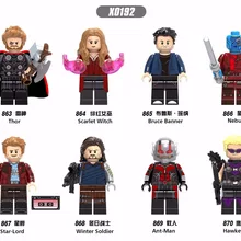 80 шт. X0192 Супер Герои Бесконечность война Алая ведьма баннер Брюс Звездный-Властелин утерянный солдат строительные блоки детские подарочные игрушки