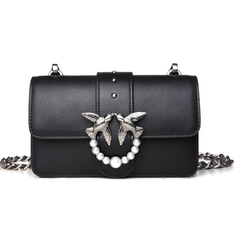 

Leather Swallow Bag Chic Chain Small Fragrance One Shoulder Inclined Bag Ins Superhot Star Factory