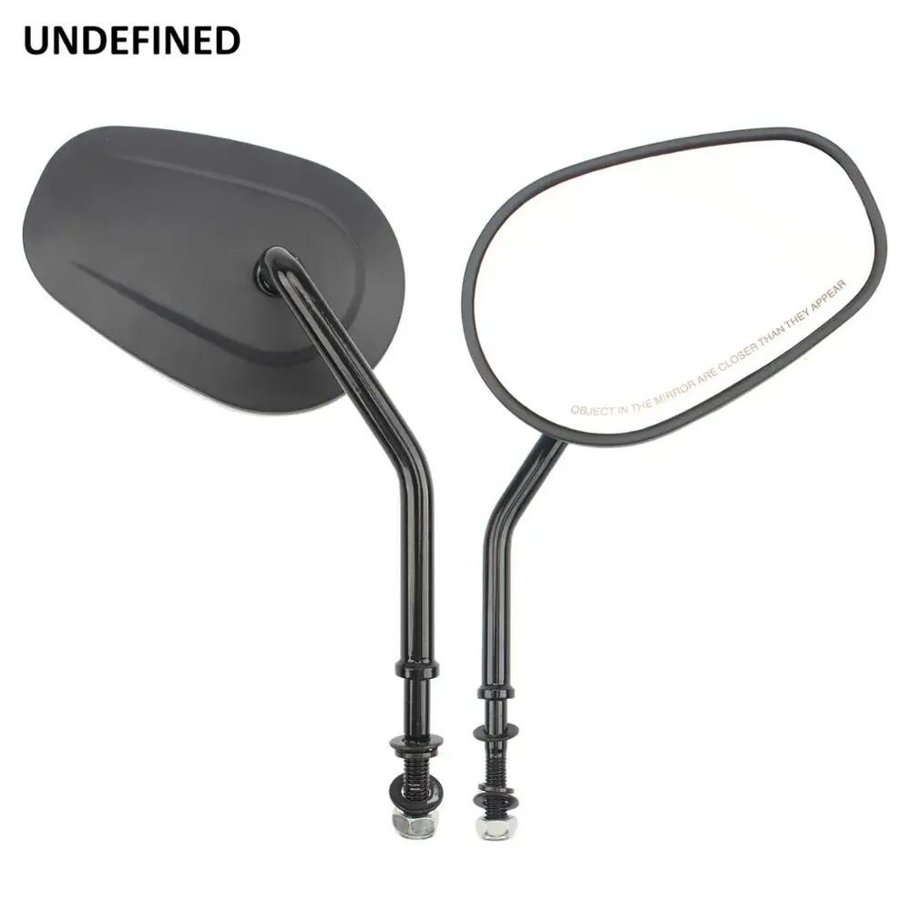 

Motorcycle Oval Rearview Mirrors Black Side Mirror For Harley Sportster Softail Touring Street Glide Low Rider XL1200 Universal