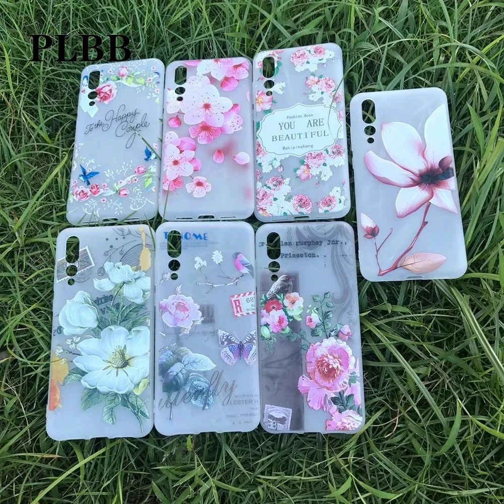 

PLBB Luxury Girl 3d Relief Birds Flowers Floral Phone Case for Huawei P20 Plus P20 Pro P20 Lite NOVE 3E Matte Soft TPU Cover