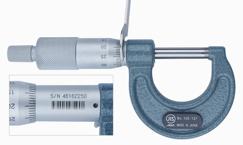 Оригинальные Митутойо Вне Микрометра 0-25 мм/0.01 мм микрометрический винт, манометр 103-137 суппорт мера Инструменты датчик mitutoyo инструмент