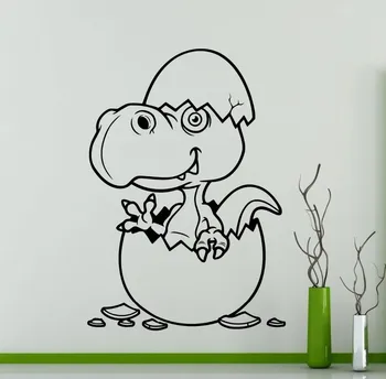 

Baby Birth Dinosaur Cute Wall Murals Dinosaur Break Out Warm Art Wall Sticker For Nursery Bedroom Loving Decorative Decal