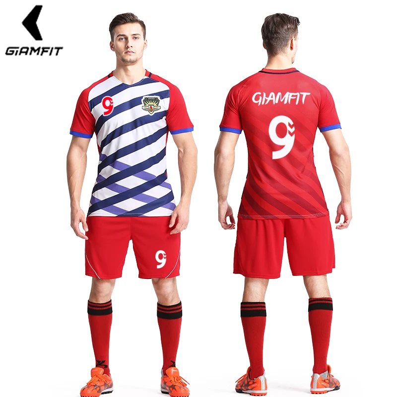 

JIANFEI Men Football Jerseys 2019 Soccer Training Kit Team Uniform Sets Breathable High Quality Sports Tee Customize Number Name