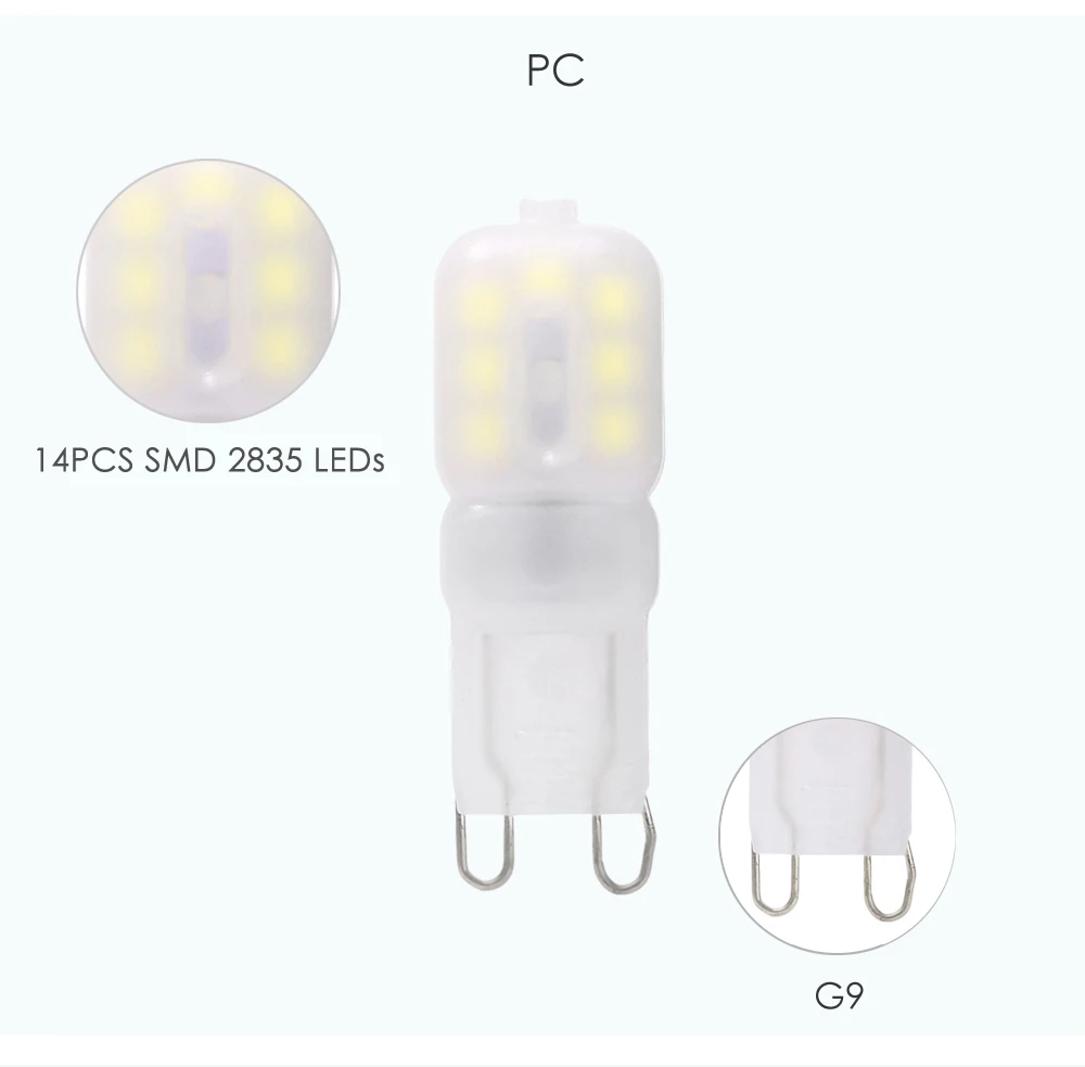 Lightme 10PCS G9 AC 110V 2.5W SMD 2835 LED Bulb Light Energy Saving Lamp with 14 LEDs
