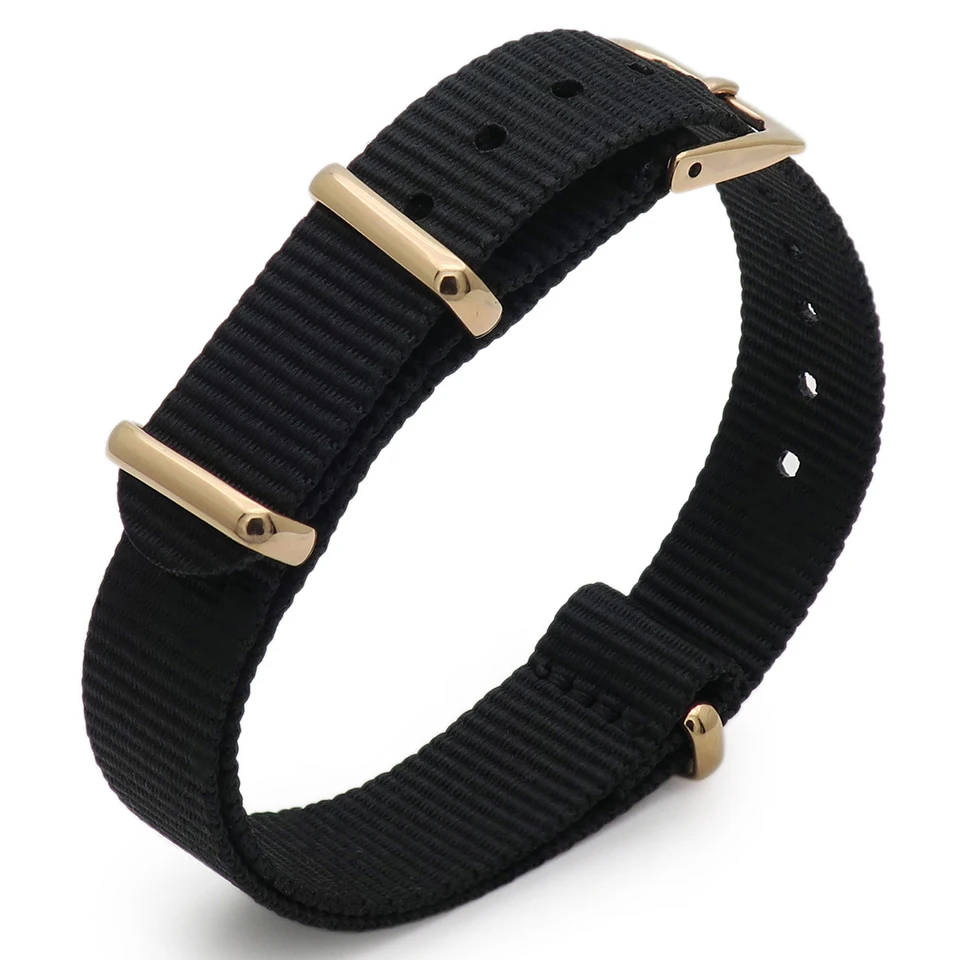 

1pcs high quality bracelet nato nylon unbranded watchbands black 14mm width replacement waterproof ballistic watch strap belt