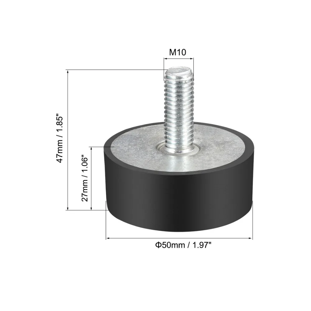 Uxcell 2 шт. M8/10 резьбовые резиновые крепления вибрационные изоляторы цилиндрический амортизатор с шпильками дюбель крепеж