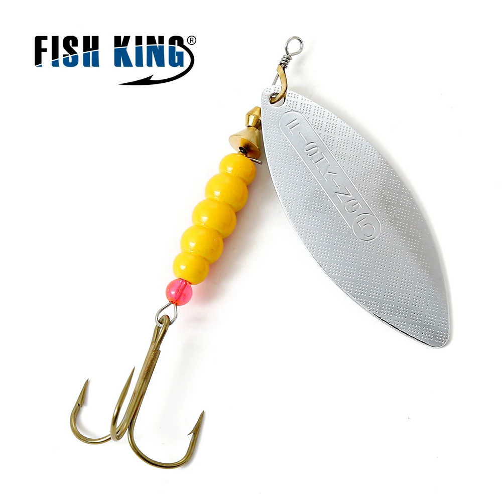 Fishing King 4 цвета 0#-5# spinner ложка приманки с металлической жесткой приманкой с тройным крючком рыболовные снасти Pesca