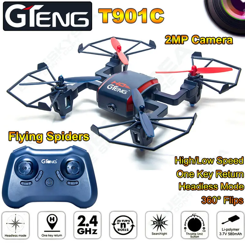

Free shipping!T901C 2.4Ghz 4CH 6Axis Gyro 2MP 720P Camera RC Quadrocopter RTF Drone Helicopter