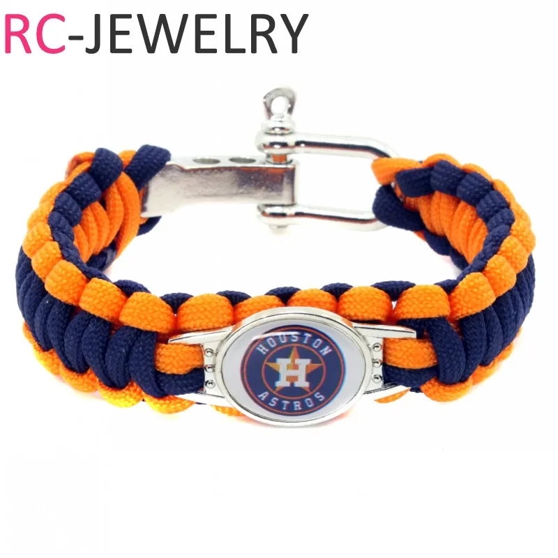 Houston Astros Custom Paracord Bracelet Baseball Charm Bracelet