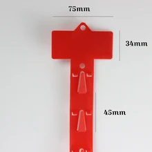 Пластик розничная висит мерчандайзинг клипы полосы W3cm продукты Дисплей для супермаркета акции магазина L615mm в красный
