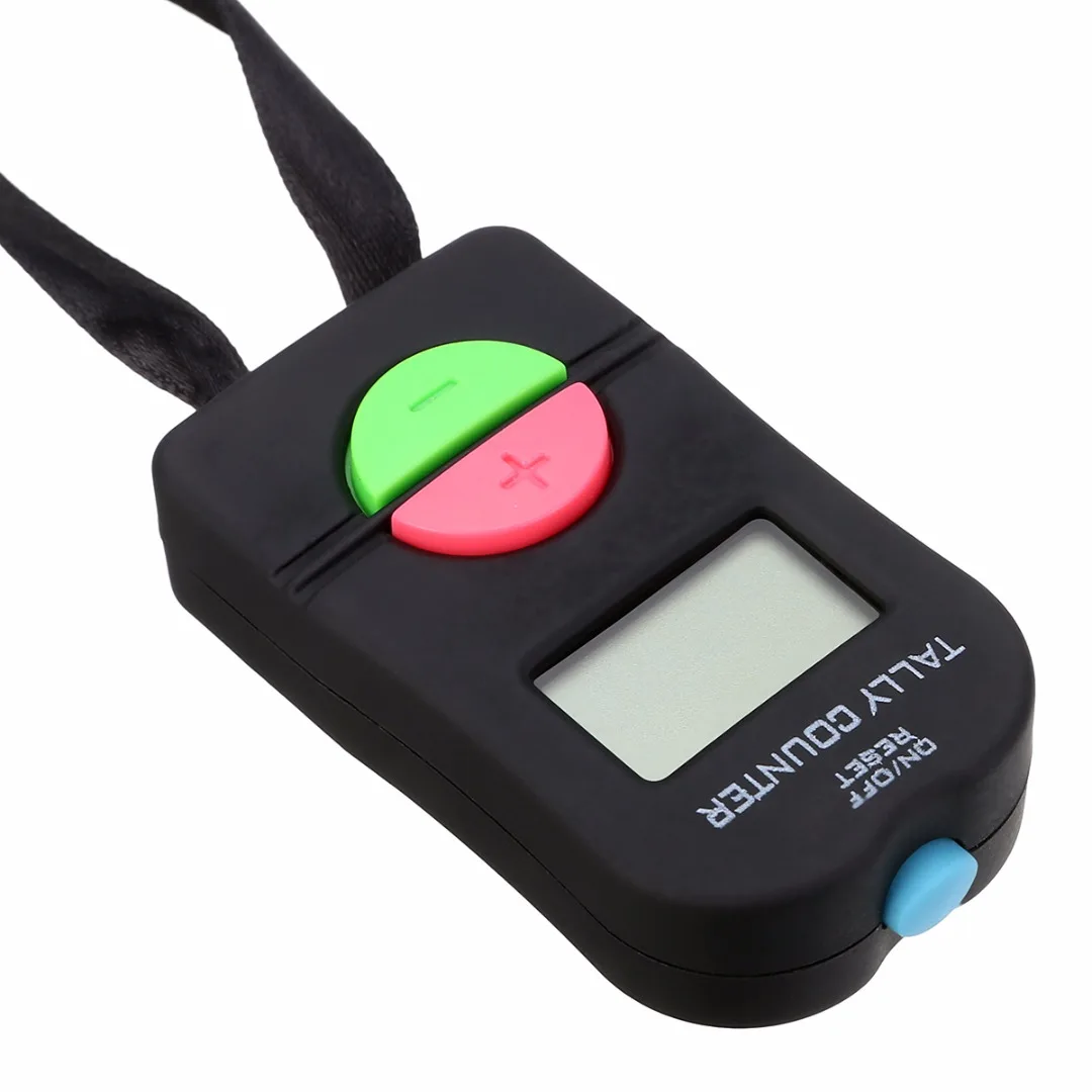 0-9999 ABS Digital Tally Counter 1.5V Black Electronic Manual Clicker Security Running For Golf Gym 65x35x20mm