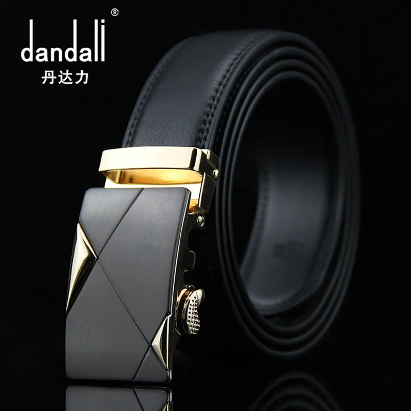 

Triangle Diamond Belt Men's Automatic Buckle Genuine Leather Belt Cow Leather Alloy Buckle Embossed Leather Belt Free Shipping