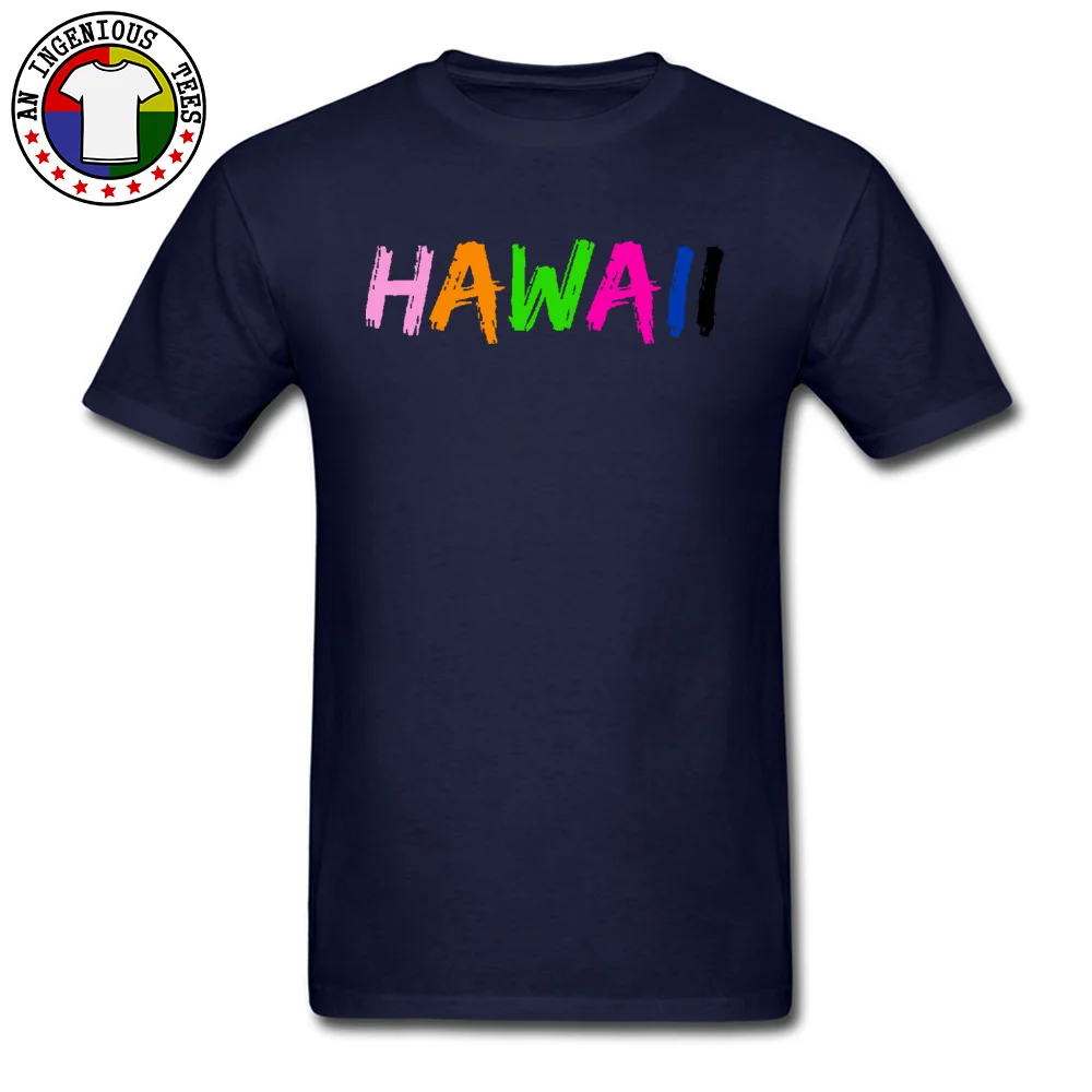 Hawaii Overnight Fitted Printed Tees O Neck VALENTINE DAY 100% Cotton Short Sleeve T-Shirt for Men Casual T Shirt Hawaii Overnight  navy