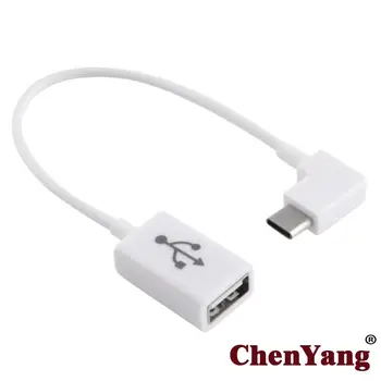 

CY 10pcs/lot Right Angled 90 Degree USB-C Type-C to USB 2.0 Female OTG Cable for Cell Phone Tablet & Laptop White