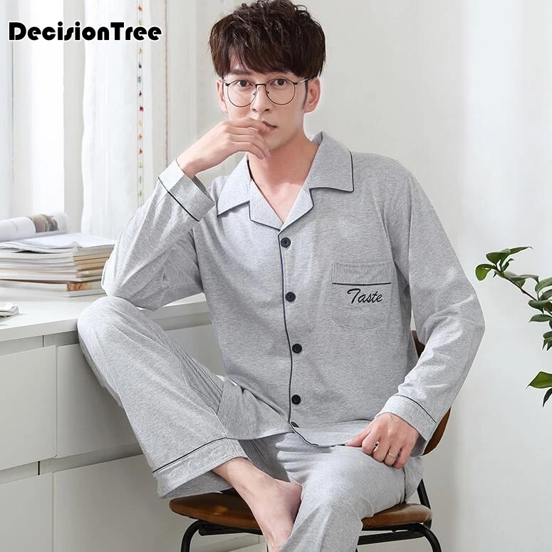 2020 men's pajamas set cotton sleep shirt & shorts suit male sexy sleepwear suit homewear pijama casual two piece set